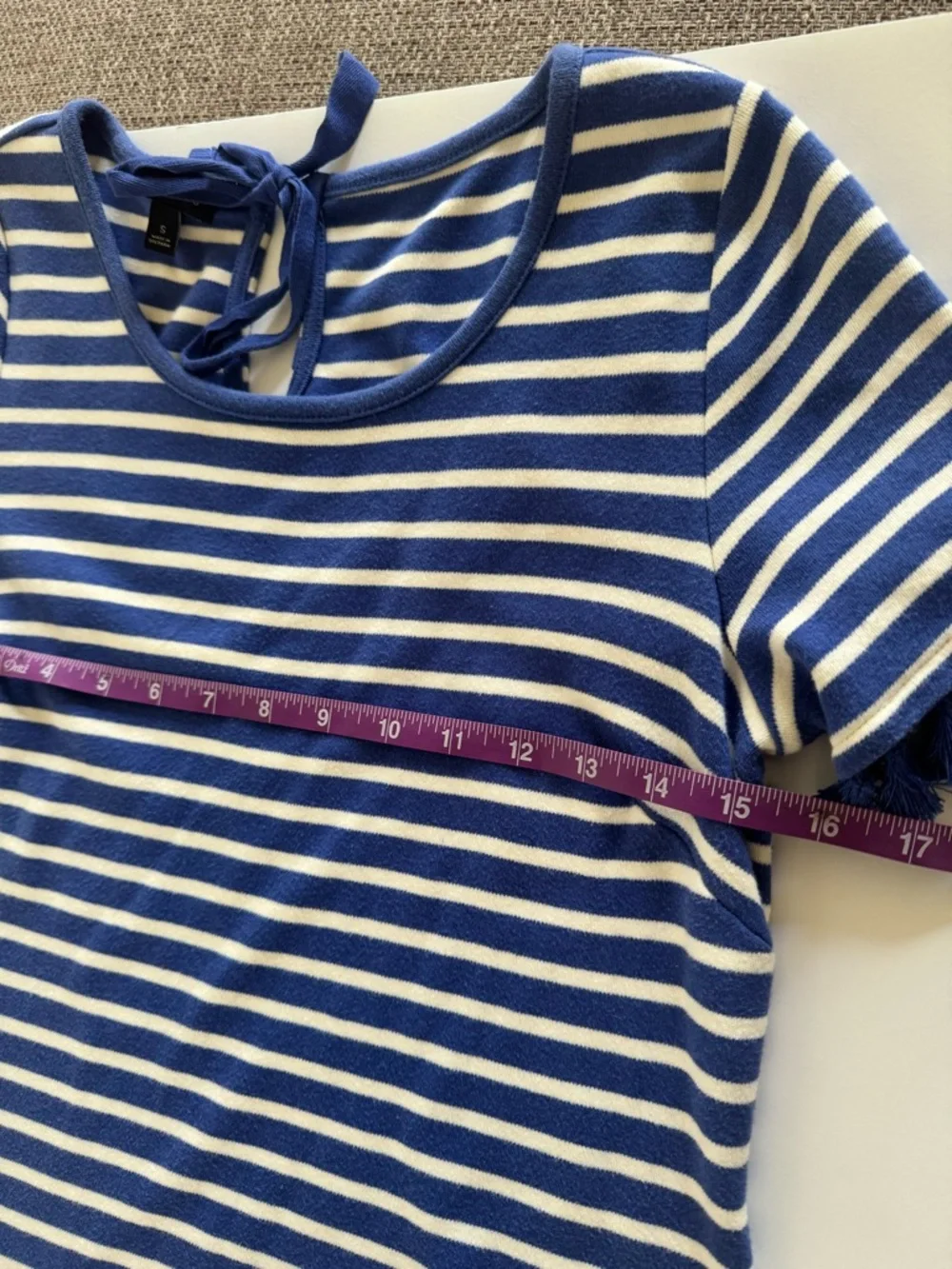 Talbots Blue and White Striped Short-Sleeve Tee Dress Small - Picture 4 of 7